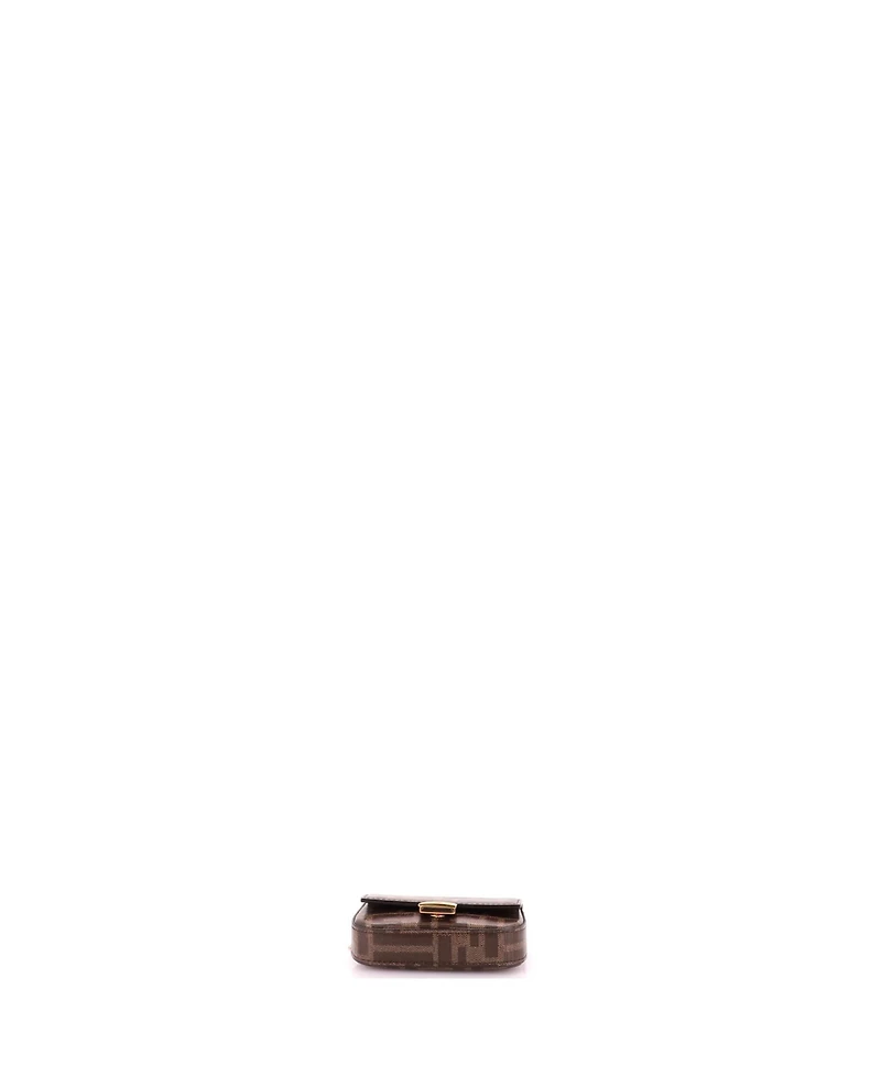 Pre-Owned Fendi Nano Chain Baguette Charm Bag Zucca Coated Canvas