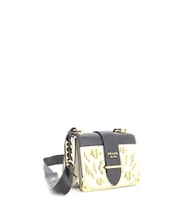 Pre-Owned Prada Small Cahier Crossbody Bag Embellished Leather