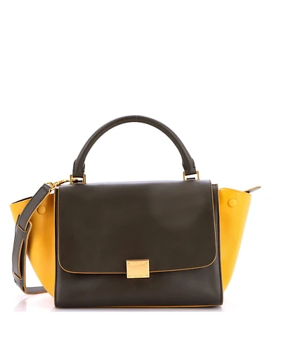 Pre-Owned Celine Small Tricolor Trapeze Bag Leather