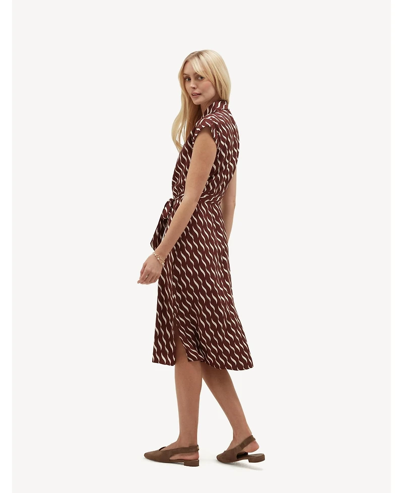 Hobbs London Women's Viviene Textured Tie Waist Midi Dress
