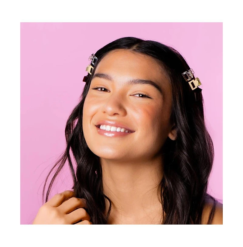 Gimme Beauty Mini Square Claw Clip Set Small Hair Accessories Perfect for Bangs and Fine Hair 12 Pack