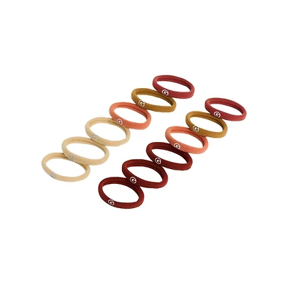 Gimme Beauty Medium Hair Bands Seamless Nylon Low Profile Hair Accessory Snag Free Tie for Firm, Lasting Hold 12 Pack