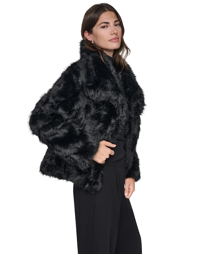 Dkny Women's Short Faux Fur Coat