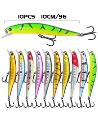 Piscifun 43- pieces Fishing Lures Kit Mixed Hard Baits Minnow Popper Crankbaits Freshwater Saltwater