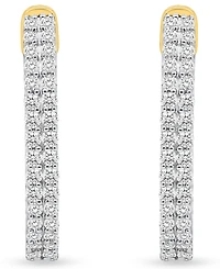 Forever Grown Diamonds Lab-Grown Diamond Double Row Inside Out Hoop Earrings (1 ct. t.w.) Sterling Silver (Also 14k Gold-Plated Silver)