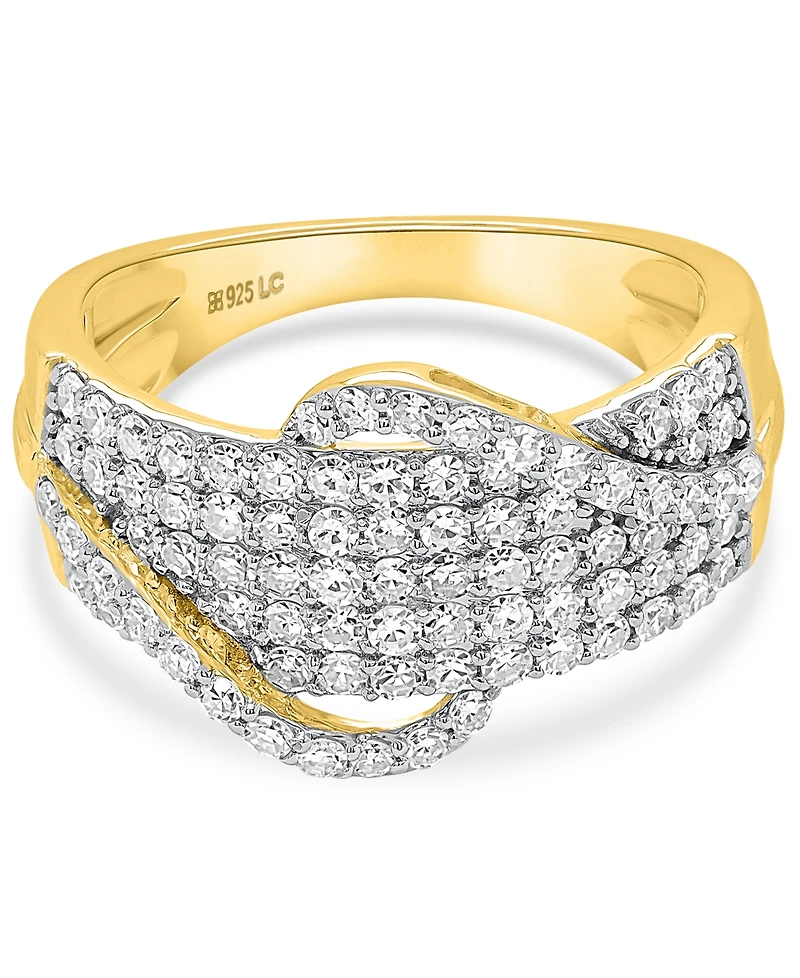 Forever Grown Diamonds Lab-Grown Diamond Crossover Statement Ring (1 ct. t.w.) Sterling Silver (Also 14k Gold-Plated Silver)