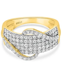 Forever Grown Diamonds Lab-Grown Diamond Crossover Statement Ring (1 ct. t.w.) Sterling Silver (Also 14k Gold-Plated Silver)