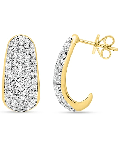 Forever Grown Diamonds Lab-Grown Diamond J-Hoop Earrings (2 ct. t.w.) Sterling Silver (Also 14k Gold-Plated Silver)