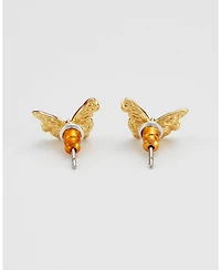 Fable England Eve Butterfly Stud Earrings in Gold