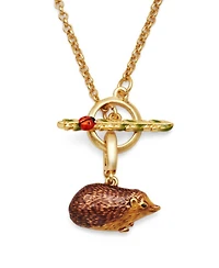 Fable England Ladybird and Hedgehog Toggle Necklace in Gold