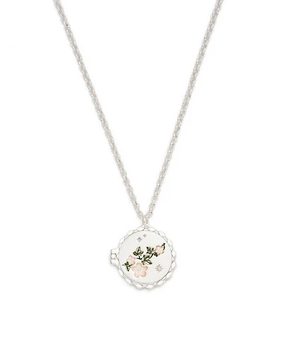 Fable England Ivy Blossom Locket Necklace in Silver