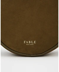 Fable England Chloe Hedgehog Embroidered Faux Suede Circle Bag