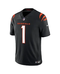 Nike Men's Ja'Marr Chase Black Cincinnati Bengals Vapor F.u.s.e. Stitched Limited Jersey