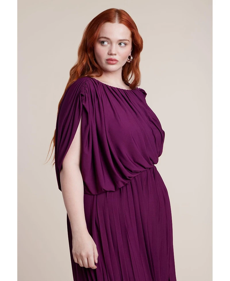 Eloquii Women's Plus Size Asym Bodice Maxi Dress