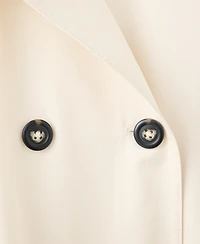 Mango Women's Belted Funnel-Neck Long Trench Coat
