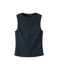 Mango Women's Pinstripe Boat Neck Sleeveless Top