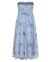 City Chic Plus Ambrosia Fit-and-Flare Embroidery Tulle Maxi Dress