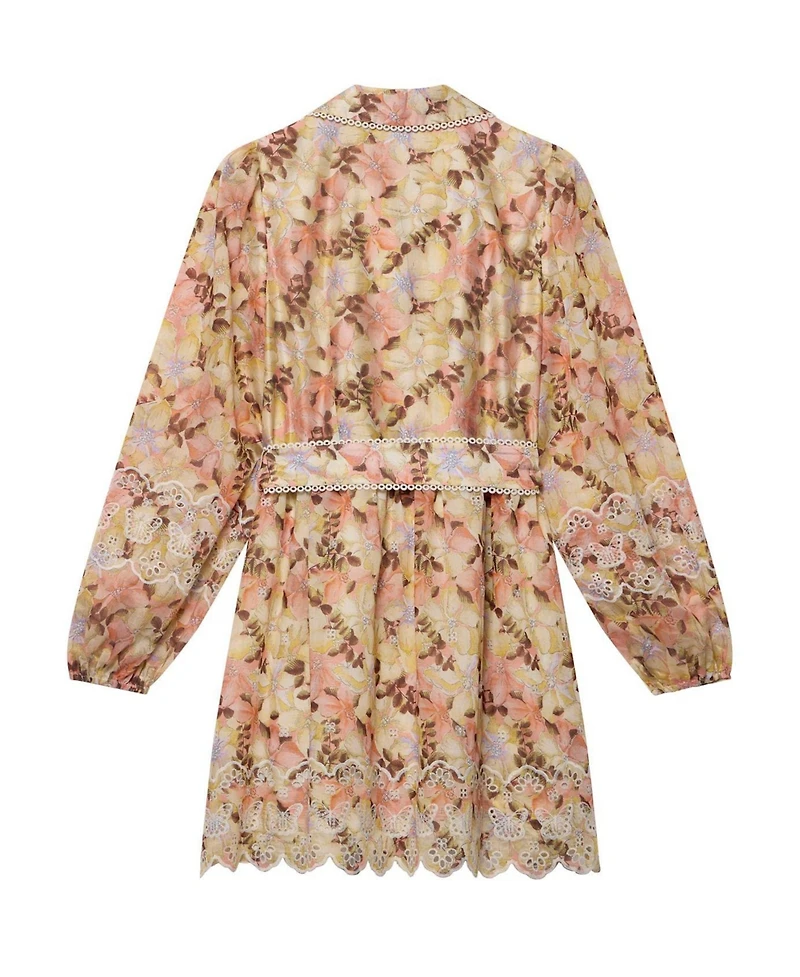 Mint Velvet Women's Floral Print Scallop Hem Mini Dress