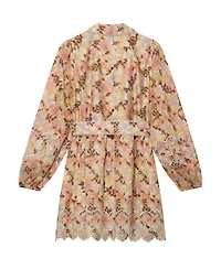 Mint Velvet Women's Floral Print Scallop Hem Mini Dress