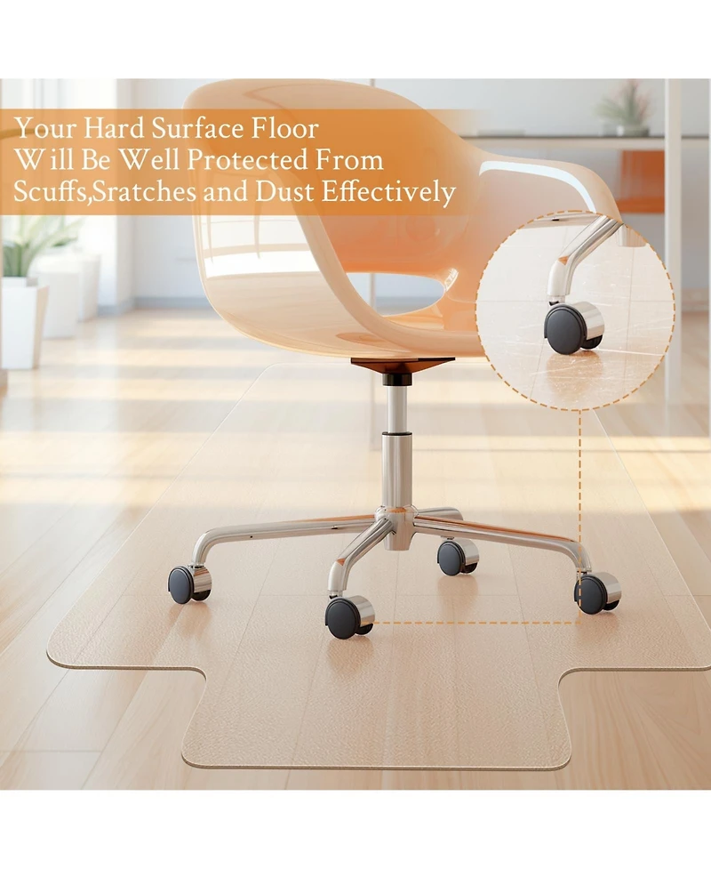 Danrong Office Chair Mat Easy Glide Heavy Duty Protector For Home Smooth Glide Non Slip Easy Clean