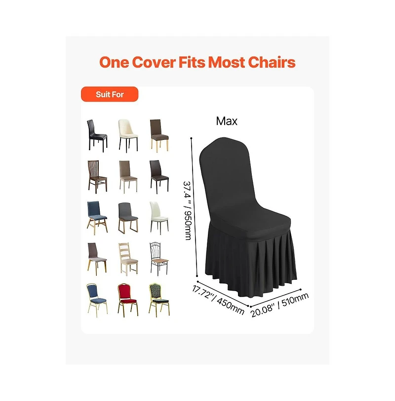 Slickblue 30 Pack Polyester Spandex Chair Covers, Stretch Fit Slipcovers for Wedding Reception Chairs