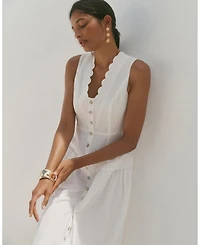 Mint Velvet Women's Ramie Drop Waist Maxi Dress