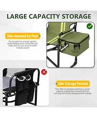 Slickblue Outdoor Folding Camping Chair with Aluminum Frame and Cooler Bag
