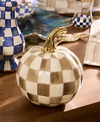 MacKenzie-Childs Mocha Check Mini Pumpkin
