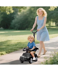 Qaba Mercedes-Benz C-Class 2-in-1 Ride-On Car with Under-Seat Storage, 55 lbs, Ages 1.5-3