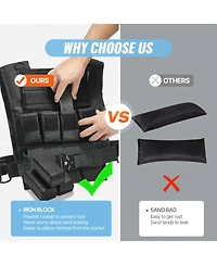 Sugift 35 Lb Adjustable Weighted Vest with 16 Removable Iron Weights and Reflective Stripes