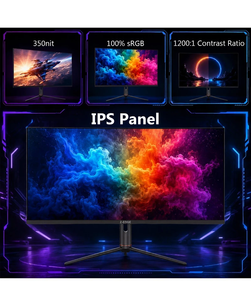 Z-edge UG40S 40" 21:9 Wqhd 3440x1440 144Hz 1ms Ips Gaming Monitor, FreeSync, Height/Tilt/Swivel Adjustable