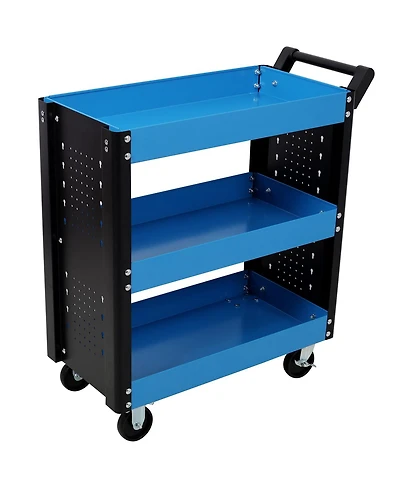 Streamdale Furniture 3 Tier Rolling Tool Cart with Pegboard
