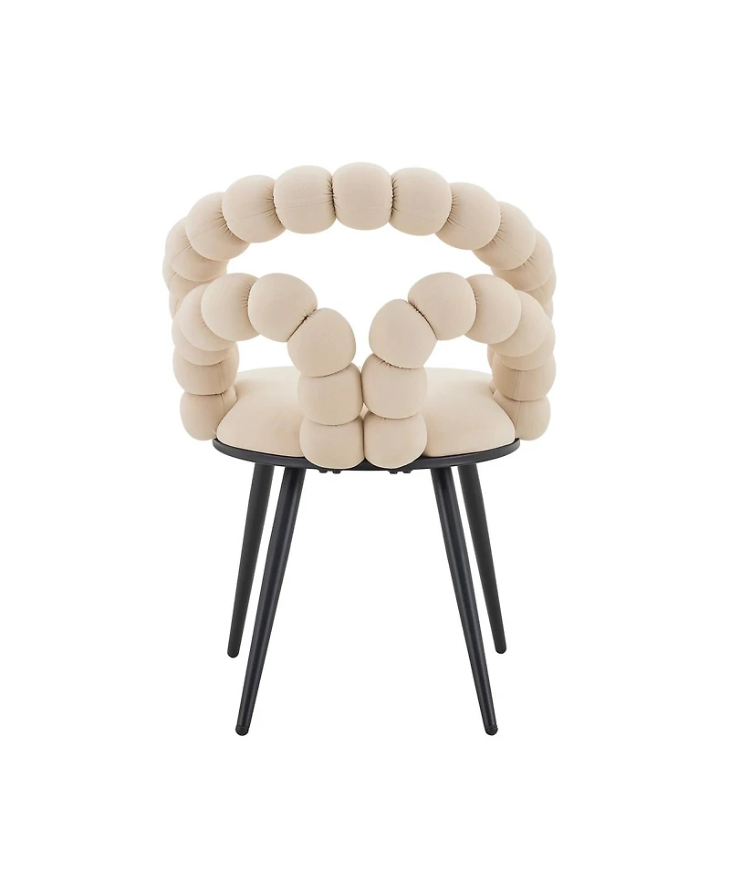 Streamdale Furniture Set of 2 Velvet Bubble Dining Chairs with Legs