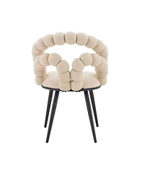 Streamdale Furniture Set of 2 Velvet Bubble Dining Chairs with Legs
