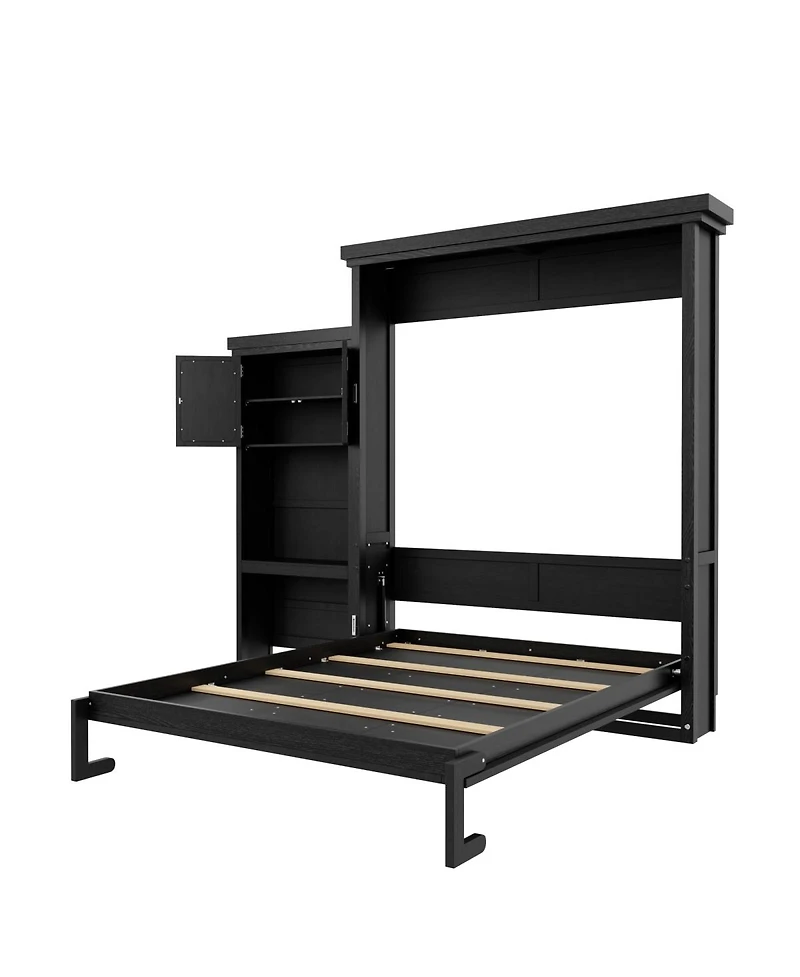 Streamdale Furniture Queen Size Murphy Bed with Shelves and Louvered Style