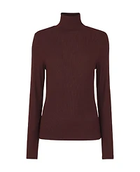 Whistles Women's Essential Ribbed Roll Neck Top