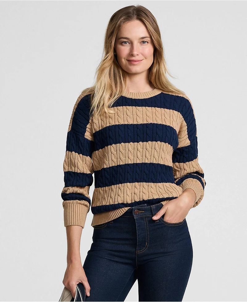 Lands' End Women's Drifter Classic Cable Sweater