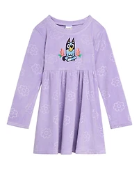 Bluey Toddler Girls (2T-5T) Velour Skater Dress