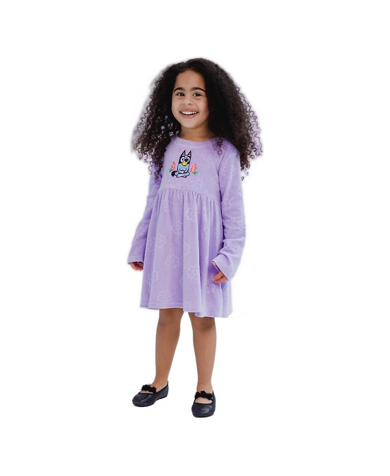 Bluey Toddler Girls (2T-5T) Velour Skater Dress