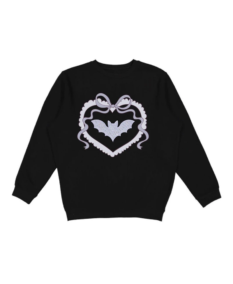 Sweet Wink Toddler Girls 2T-4T Rhinestone Bat Patch Halloween Sweatshirt