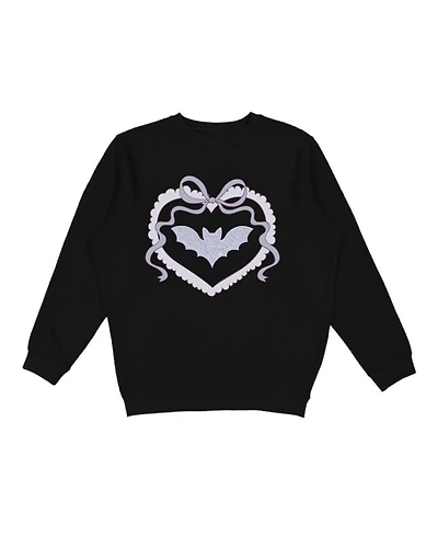 Sweet Wink Toddler Girls 2T-4T Rhinestone Bat Patch Halloween Sweatshirt