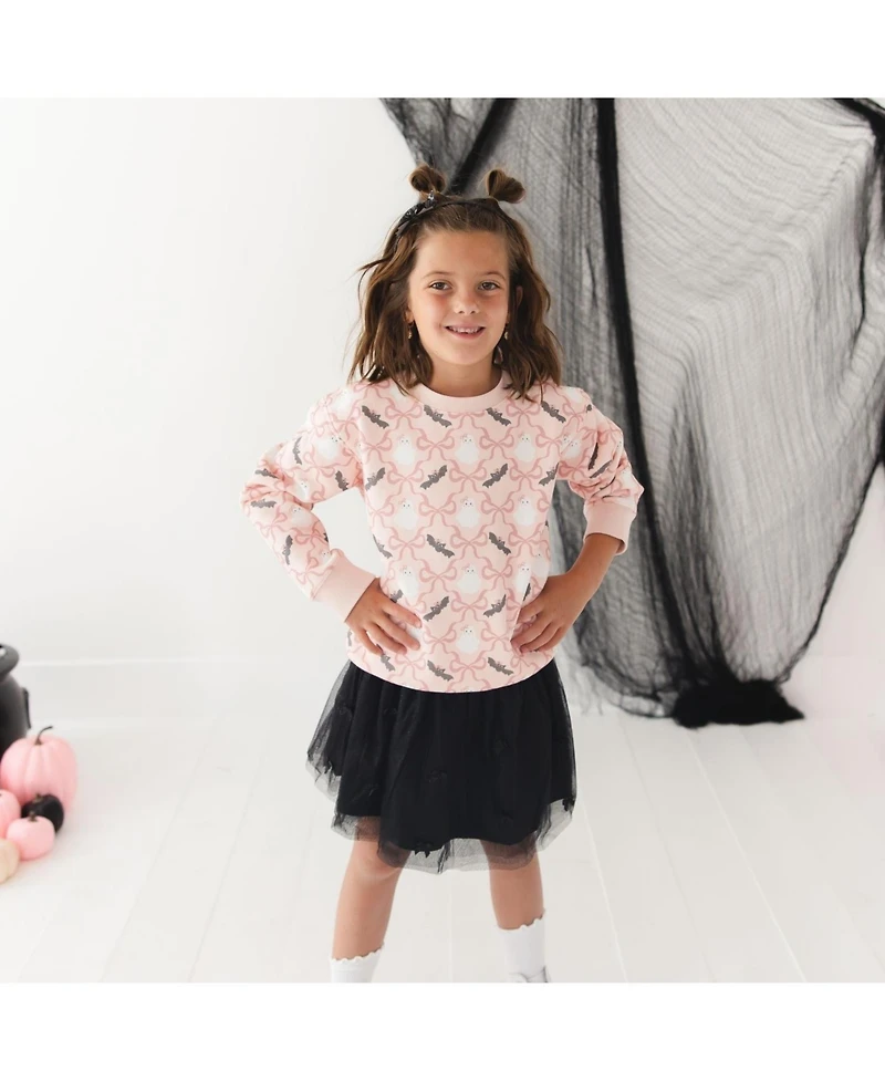 Sweet Wink Big Girls 10-12 Bat And Ghost Trellis Halloween Sweatshirt