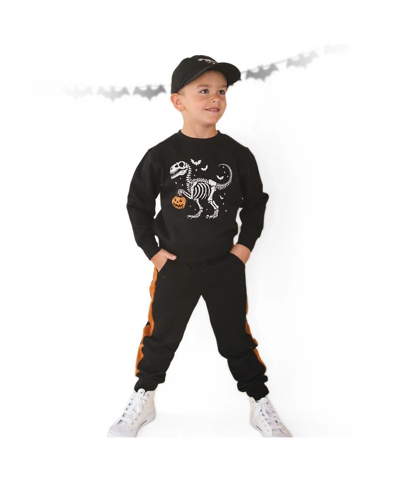Sweet Wink Little Boys 5-8 Dinosaur Skeleton Halloween Sweatshirt
