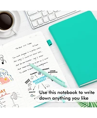 Danrong Hardcover Ruled Lined Journals Set with Pen Holder Retractable Pens School Business Supplies