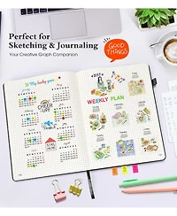 Danrong 365 Page A4 Lined Hardcover Journal Thick Ruled Paper with Closure Band and Pocket