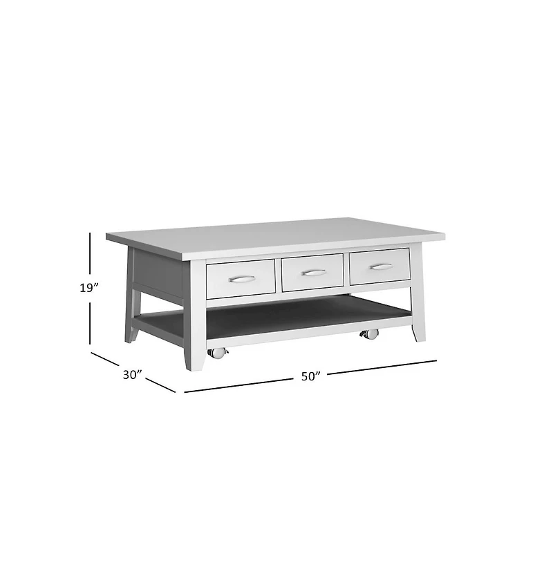 Jofran Rustic Farmhouse Solid Wood 50" Coffee Table
