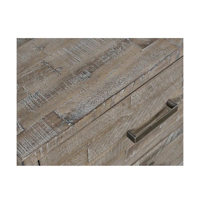 Jofran Modern Coastal 25" Distressed Solid Wood Nightstand with Usb Charging