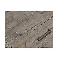 Jofran Modern Coastal 25" Distressed Solid Wood Nightstand with Usb Charging