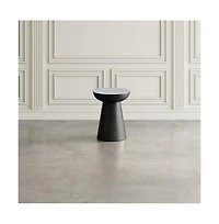 Jofran Circularity Modern Luxury Marble and Iron 18" Round Pedestal End Table