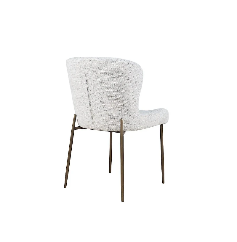 Jofran Upholstered Dining Chair with Performance Fabric and Antique Brass Legs-Set of 2